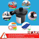 CUGLB Electric Air Pump, Portable 110V AC/12V DC Quick-Fill Air Pump for Inflatables Air Mattress, Raft Bed, Boat, Pool Toy etc.