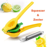 Rantizon Squeezer Juicer - Rantizon Lemon Squeezer with a lemon Zester, 2 in 1, Manual Citrus Press, Lime Juicer, Citrus Press, Orange Squeezer, Handheld Juicer, Sturdy Aluminum, Dishwasher safe