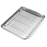 Mike pups Baking Sheets Rack Set, Cookie pan Nonstick Cooling Rack & Cookie Sheets Rectangle Size 12 x 10 x 1 inch,Stainless Steel & Non Toxic & Healthy,Superior Mirror Finish & Easy Clean (12101) by uknown