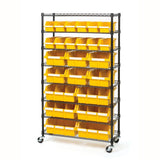 Seville Classics Commercial 8-Tier UltraZinc/Blue NSF 24-Bin Rack Storage System