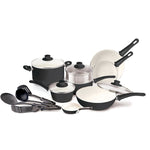 GreenLife Soft Grip 16pc Ceramic Non-Stick Cookware Set, Turquoise