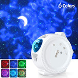 Kingtoys Star Projector,3 in 1 LED Moon and Star Lights,with Voice Control, 6 Lighting Effects,360-Degree Rotating Sky Laser Projector, Best for Children and Adults Bedroom and Party Decorations (White)