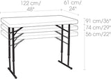 Lifetime 80160 Commercial Height Adjustable Folding Utility Table, 4 Feet, White Granite