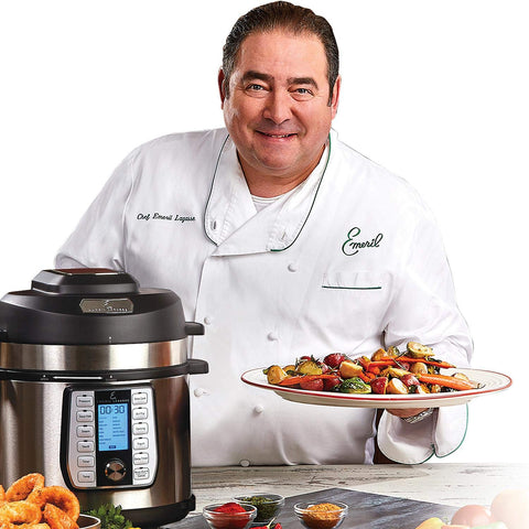 Emeril Lagasse Pressure AirFryer, Steamer & All-in-One Multi-Cooker. Pressure & Crisper Lid, Glass Lid. Emeril Recipe Book. (8 QT With Accessory Pack)