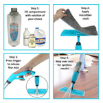 Spray Mop Strongest Heaviest Duty Mop - Best Floor Mop Easy To Use - 360 Spin Non Scratch Microfiber Mop With Integrated Sprayer - Includes Refillable 700ml Bottle & 2 Reusable Microfiber Pads by Kray