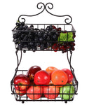 TQVAI Screwless 2 Tier Fruit Bread Basket Display Stand - Upgrade Version