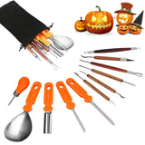 Luditek Halloween Pumpkin Carving Tools, Halloween Jack-O-Lanterns 11 Piece Professional Stainless Steel Pumpkin Carving Kit, Pumpkin Cutting Supplies Tools Kit for Adults Kids