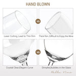 Hand Blown Crystal Champagne Flutes - Bella Vino Elegant Champagne Glasses Made from 100% Lead Free Premium Crystal Glass，Perfect for Any Occasion,Great Gift, 10", 7 Oz, Set of 2, Clear