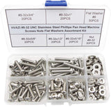 HVAZI #2-56 UNC Stainless Steel Phillips Pan Head Machine Screws Nuts Assortment Kit (#2-56UNC)