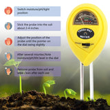 Soil Moisture Meter - 3 in 1 Soil Test Kit Gardening Tools PH, Light & Moisture, Plant Tester Home, Farm, Lawn, Indoor & Outdoor (No Battery Needed)