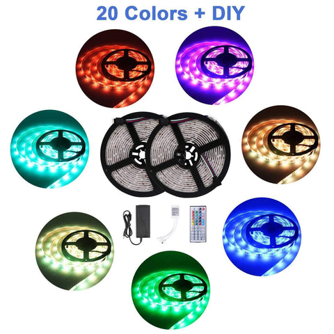 LED Strip Lights, Jayol Upgraded 32.8ft 10m RGB Color Changing Light Strip, Waterproof Flexible Led Strip Light Kit, 5050 SMD 300led with 44 IR Controller (Wireless Remote Controller)