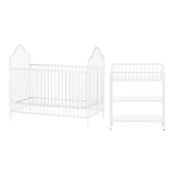 Little Seeds Rowan Valley Lanley Metal Crib and Changing Table Set, Black