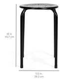 Best Choice Products Set Of 6 Backless Round Top Metal Stools (Black)