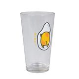 Gudetama The Lazy Egg Pint Glass Set - Cute Front and Back Gudetama Egg Yolk Design - Sanrio - 15 oz