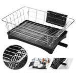 Maypott Dish Drying Rack, Sink Dish Drainer with Drain Board Premium Stainless Steel for Kitchen Dish Racks 11.2 x16.7 x5.9IN