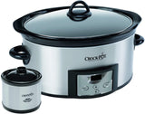 Crockpot 6-Quart Countdown Programmable Oval Slow Cooker with Dipper, Stainless Steel, SCCPVC605-S