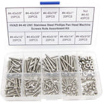 HVAZI #2-56 UNC Stainless Steel Phillips Pan Head Machine Screws Nuts Assortment Kit (#2-56UNC)