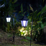 GIGALUMI 26 Inch Solar Lights Outdoor, Hanging Solar Coach Lantern with 2 Shepherd Hooks (2 Pack)