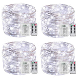 YOUNGFORCE Fairy Lights, Battery Powered String Lights with Remote Control Waterproof Decorative Copper Wire Lights 16.5ft 50LEDs for Bedroom,Patio,Indoor,Party,Garden(Cool White 4 Packs)