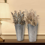 Akarden Galvanized Metal Wall Plant Container 2 Set Hanging Wall Vase Planter for Home Wall Decor