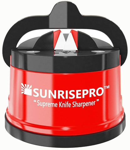 SunrisePro Supreme Knife Sharpener for all Blade Types | Razor Sharp Precision & Perfect Calibration | Easy & Safe to Use | Ideal for Kitchen, Workshop, Craft Rooms, Camping & Hiking (Blue)