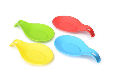 MarcosWJH Kitchen Silicone Spoon Rest, Silicone Spoon Holders,Set of 4(Colorful, Small Size)