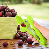 Cherry Pitter, GLIN Easy to Remove Cherry Stone Cherry Pitter tool, Space-Saving Lock Design and Lengthened Splatter Shield Dishwasher Safe, Easy to Clean, Heavy Duty Simple and Durable Olive Pitter