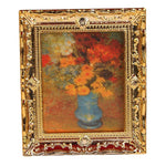 Artyea Golden Plastic Frame Flower Oil Painting 1:12 Miniature Dollhouse Furniture