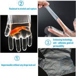 Disposable Clear Plastic Gloves - 500 Pieces Plastic Disposable Food Prep Gloves,Disposable Polyethylene Work Gloves for Cooking,Cleaning,Food Handling,Powder & Latex Free [ One Size Fits Most ]