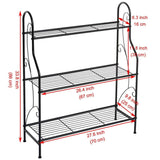 DOEWORKS 3 Tier Metal Plant Stand, Plant Display Rack,Stand Shelf, Pot Holder for Indoor Outdoor Use, Black