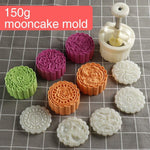 HIRALIY 50g 6 Stamps Cookie Stamps Moon Cake Mold, Thickness Adjustable Christmas Cookie Press DIY Decoration Hand Press Cutter Cake Mold