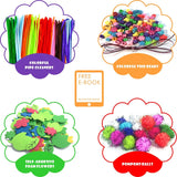 Arts and Crafts Supplies for Kids Girls - Toddler DIY Craft Art Supply Set with Storage Bag for Ages 4 5 6 7 8 9, Craft Pipe Cleaners, Letter Beads, Pompoms, Wiggle Googly Eyes.Over 1,000 PCS.(EBOOK)