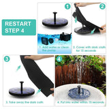 Biling Solar Bird Bath Fountain Pump, 2.5W Solar Fountain Pump with 800 mAh Battery Backup, Free Standing Solar Powered Water Fountain Pump for Bird Bath Garden Pond Pool Outdoor