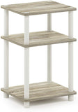 FURINNO Just 3-Tier End Table, 1-Pack, White/White