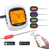 Soraken GM-001 Bluetooth Wireless Meat Thermometer for Grilling Smoker with Four Probes - White