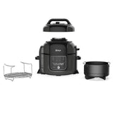 Ninja Foodi 1400-Watt Multi Cooker, Pressure Cooker, Steamer & Air Fryer w/ TenderCrisp Technology, Pressure & Crisping Lid, 6.5 Qt Pot (OP301), Black/Gray