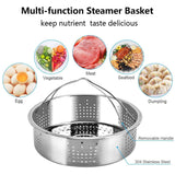 SPLF 9 Pcs Pressure Cooker Accessories Set, Compatible with Instant Pot 6 8 QT, Includes Steamer Basket, Springform Cake Pan, Egg Bites Mold, Eggs Rack, Silicone Dish Sponge, Cheat Sheet Magnets