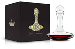 Venero Wine Decanter Aerator Set - Lead Free Crystal Glass Carafe and Stopper - Aerating Liquor Pourer with Lid for Red Wine, Cognac, Bourbon, Scotch, Irish Whiskey - Luxury Gift Box for Men or Women