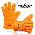 Mitt-N-Grip Extra Thick Silicone Oven Gloves - Orange (Set of 2)