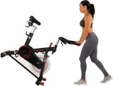 Sunny Health & Fitness Magnetic Belt Drive Indoor Cycling Bike with 44 lb Flywheel and Large Device Holder