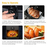 SIMPLETASTE Air Fryer with with Rapid Circulation Technology for for Low Fat Oil Free Health Food, Multi-function Electric Cooker with Timer & Temperature Controls, 3.2QT, Black