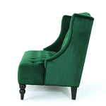 Christopher Knight Home Leah Traditional Tufted Winged Emerald Velvet Loveseat