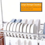 1208S 304 Stainless Steel Over Sink Drying Rack Dish Drainer Rack&Kitchen Organizer (Double Groove-Double-layer)