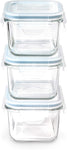 Glasslock Food-Storage Container with Locking Lids Microwave Safe Rectangular 37oz/1100ml Pack of 3