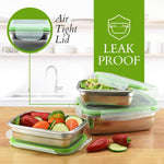 Klee Utensils 3-Piece Reusable Stainless Steel Food Storage Containers