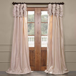 Half Price Drapes PTCH-112-108-RU Ruched Faux Silk Taffeta Curtain, Platinum