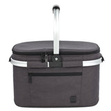 ALLCAMP Large Size Insulated Cooler Bag Folding Collapsible 22L Picnic Basket with Sewn in Frame (Grey)