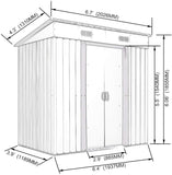 JAXSUNNY 4' x 6'Outdoor Backyard Garden Utility Tool Storage Shed w/Sliding Door Outdoor House