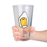 Gudetama The Lazy Egg Pint Glass Set - Cute Front and Back Gudetama Egg Yolk Design - Sanrio - 15 oz