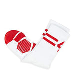 Classic Stripe Team Number Socks | Woven Mid-Calf | White & Red